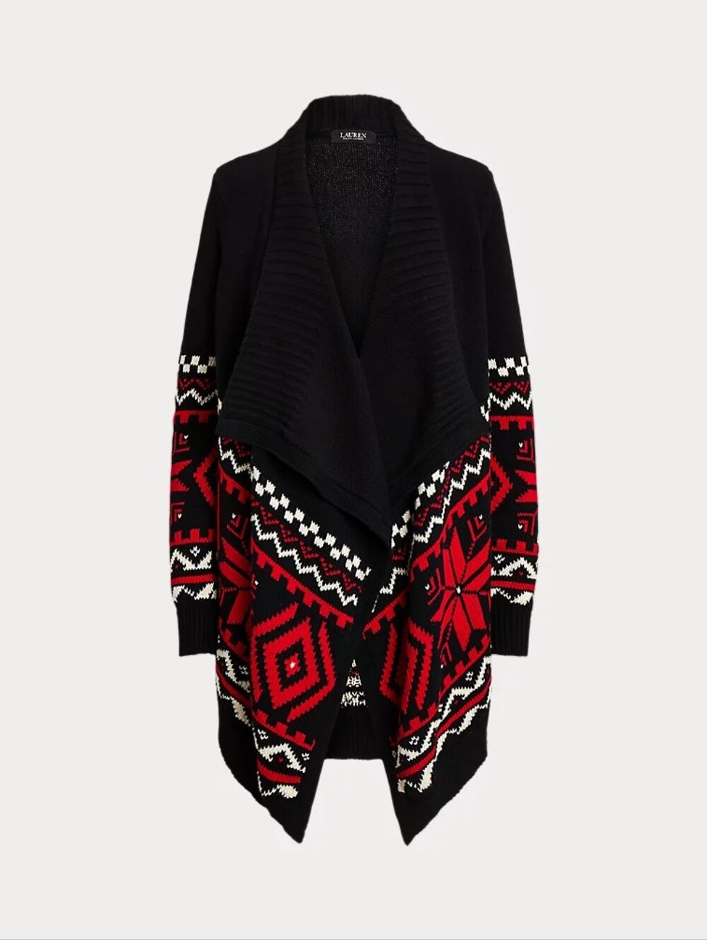 $245 Lauren Ralph Lauren Women's Small Fair Isle Shawl Collar Cardigan New
